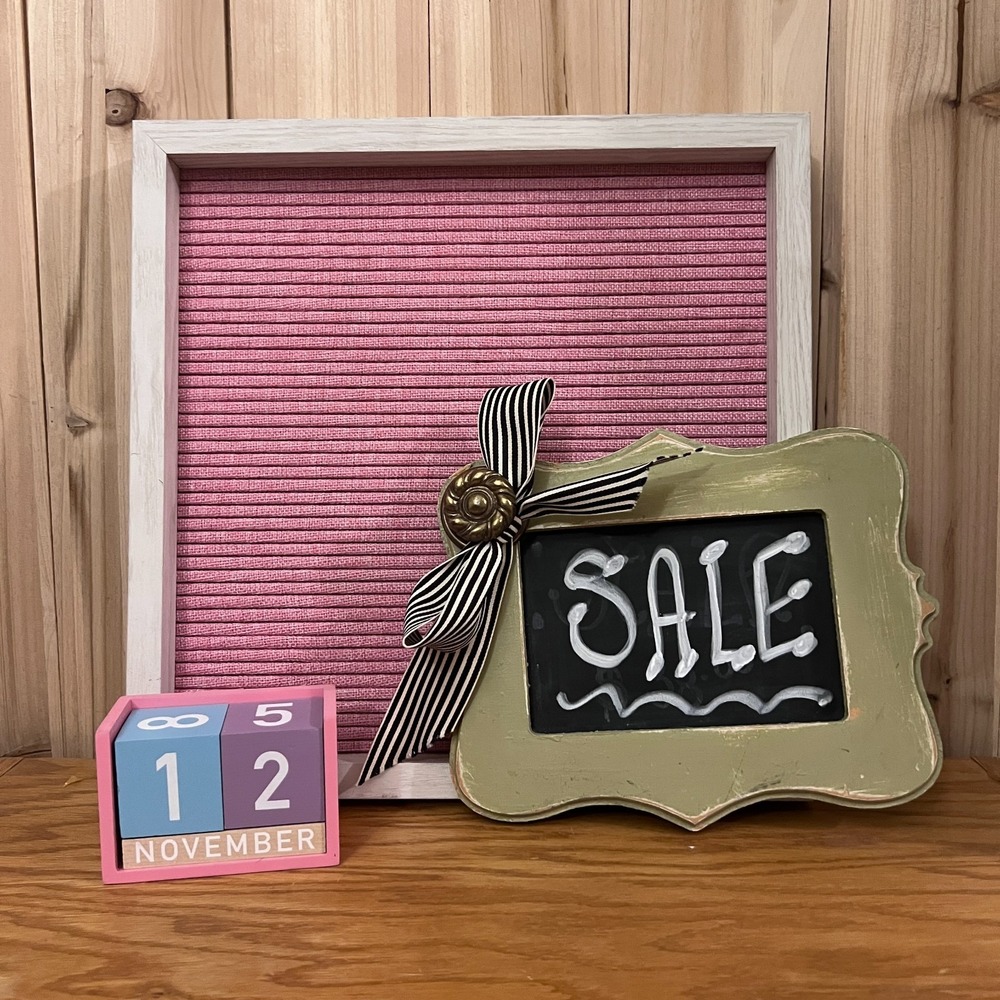 Shop Home Decor Bundle Pink Letter‎ Board Chalkboard Sign Wooden Block Calendar